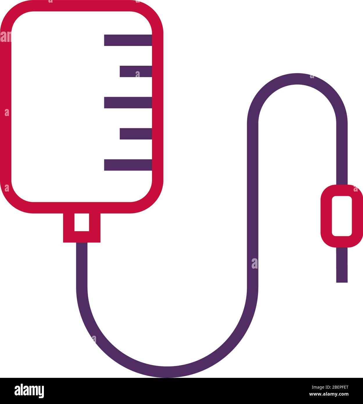 l'icône transfusionnelle vector deux lignes de couleur Illustration de Vecteur