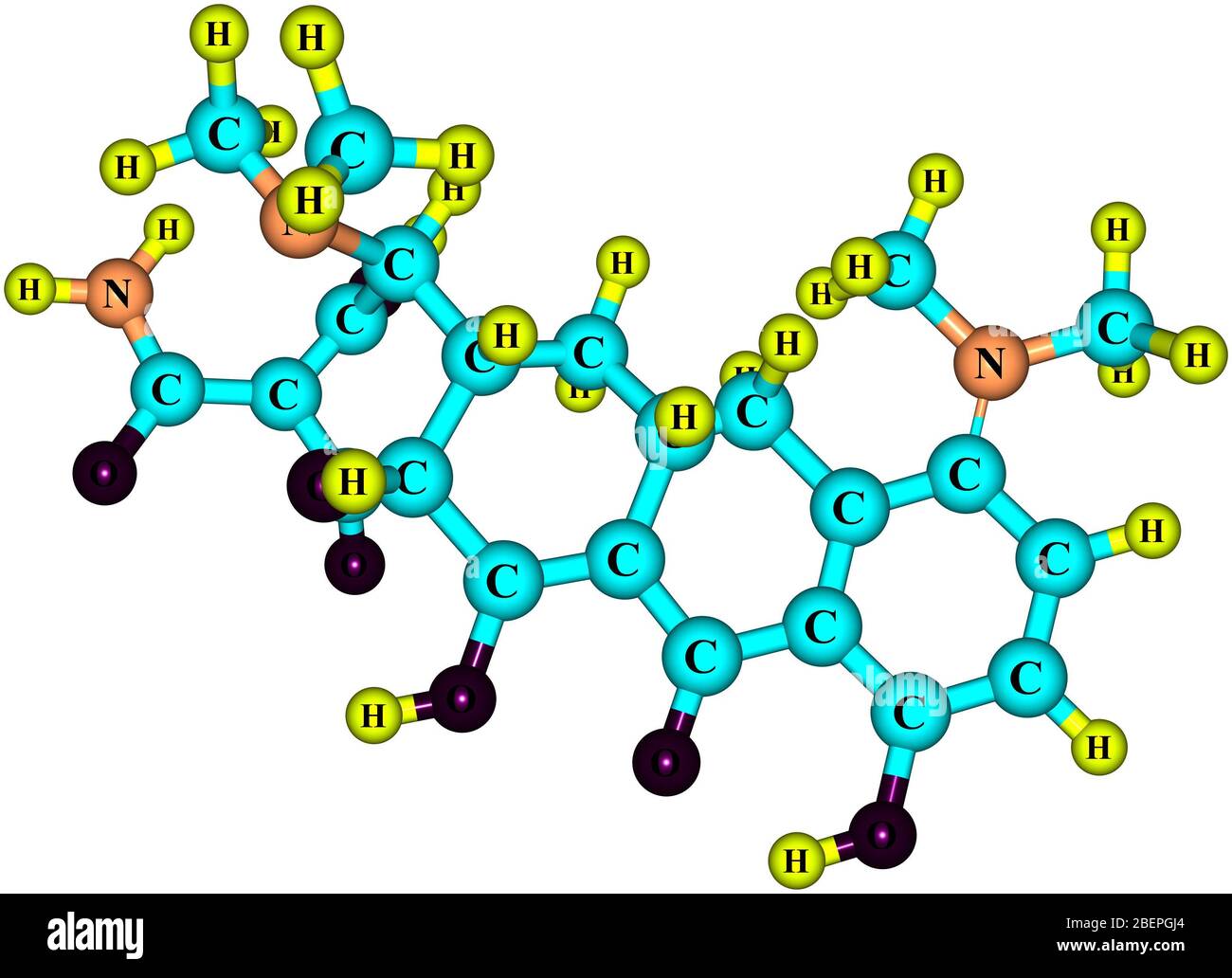 Minocycline ou Minocin est un antibiotique à action prolongée utilisé pour traiter des infections telles que la maladie de Lyme, l'Anthrax, la peste bubonique, la syphilis et le choléra Banque D'Images