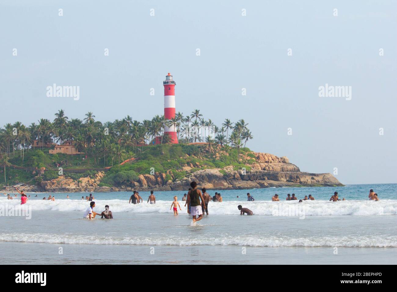 Un lieu touristique populaire en inde, kerala. Kovalam est une petite ville côtière dans l'état indien du sud de Kerala, au sud de Thiruvananthapuram Banque D'Images