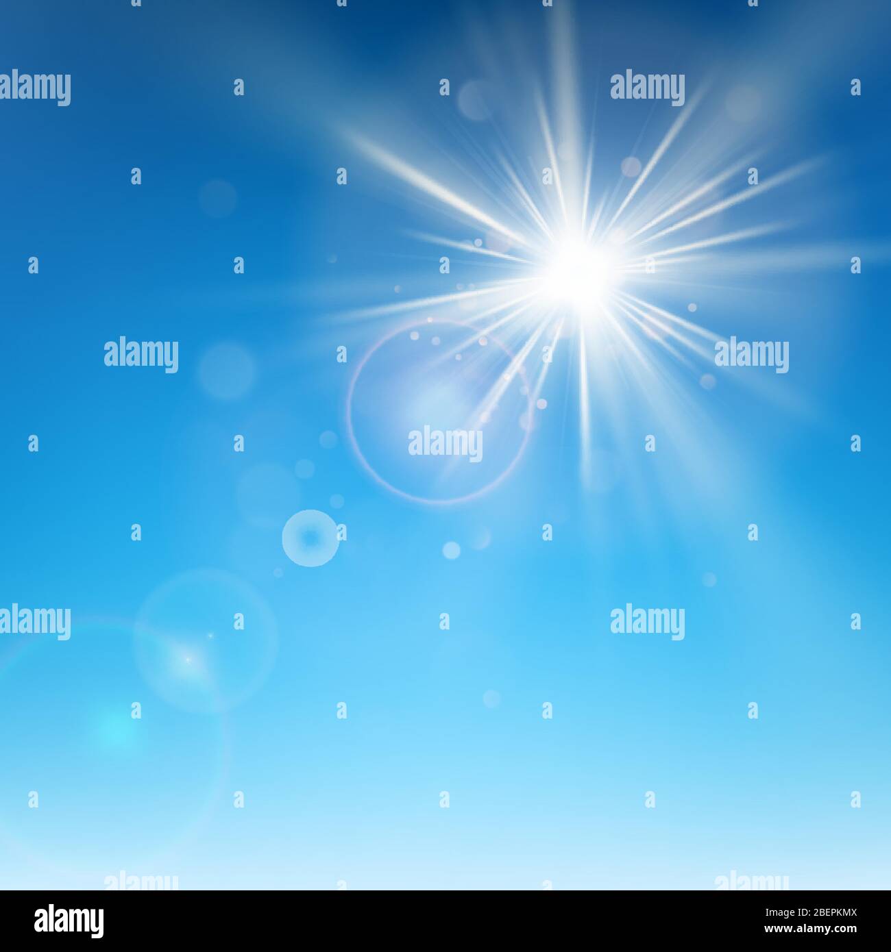Ciel Bleu Clair Avec Soleil Brillant Spe 10 Image Vectorielle Stock Alamy