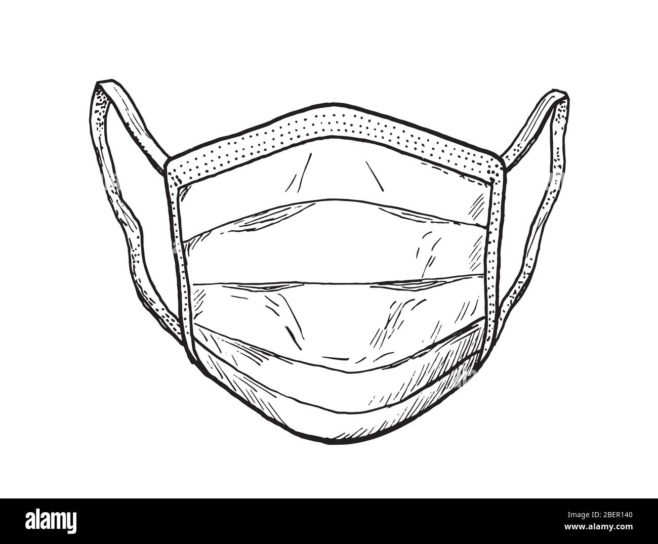 Dessin d'un masque chirurgical classique Illustration de Vecteur
