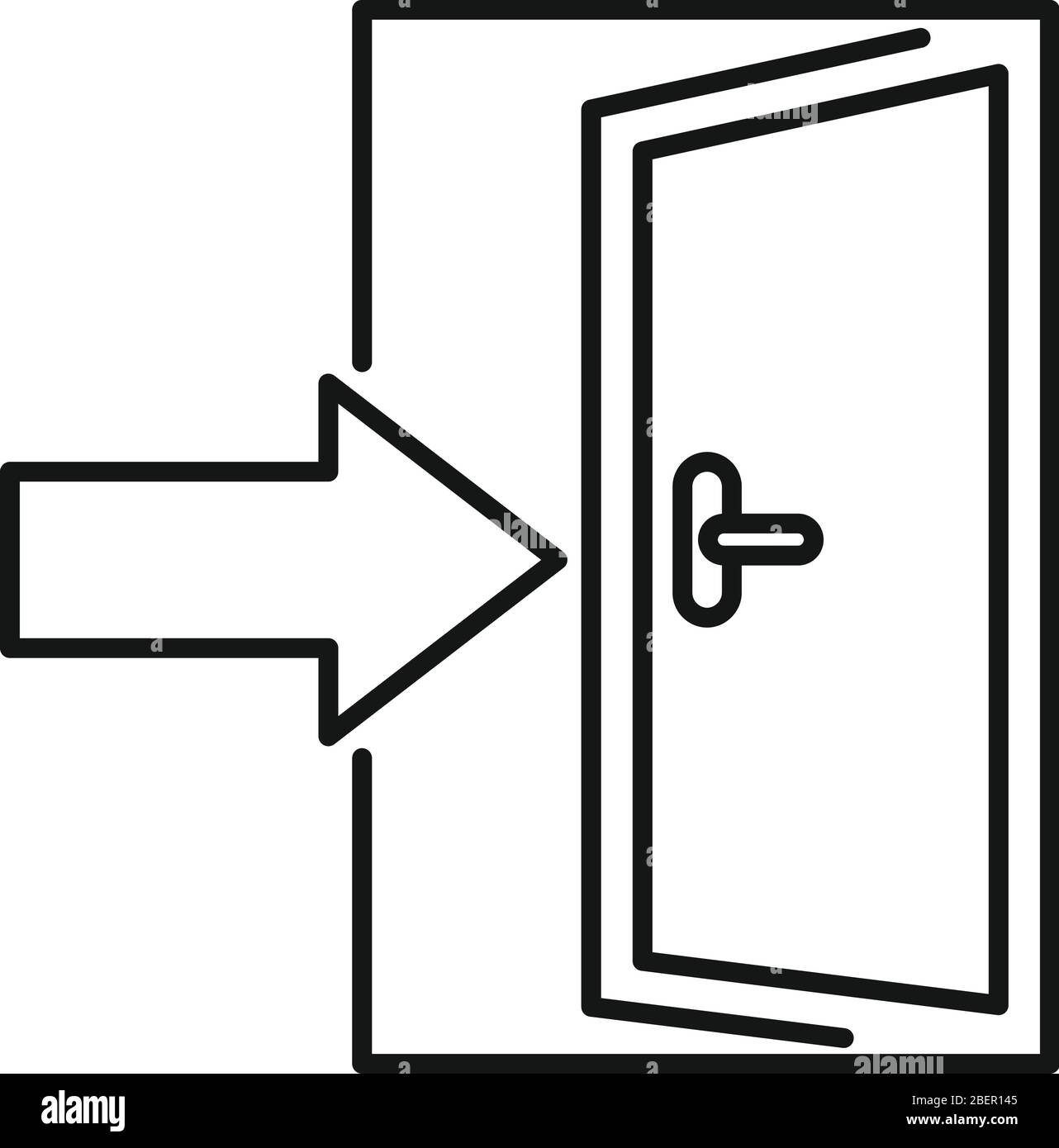 Icône d'entrée de l'appartement. Contour appartement entrée vecteur icône pour la conception de Web isolé sur fond blanc Illustration de Vecteur