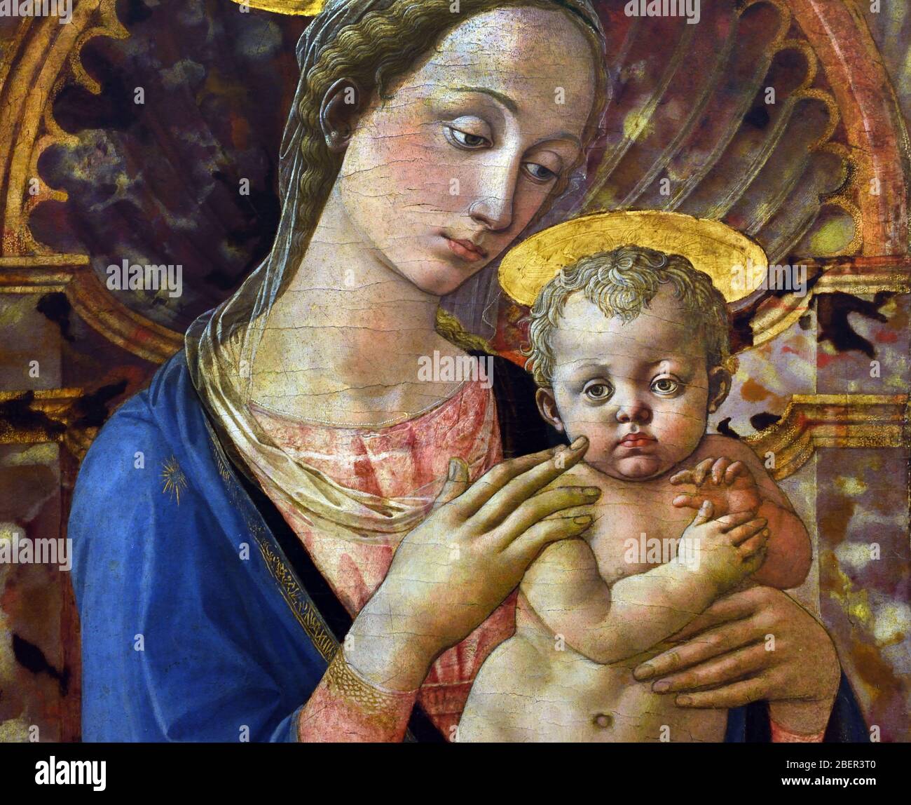 La Vierge et l'enfant 1455 par PESELLINO Francesco di Stefano 1422-1457. Italie, Italie Banque D'Images