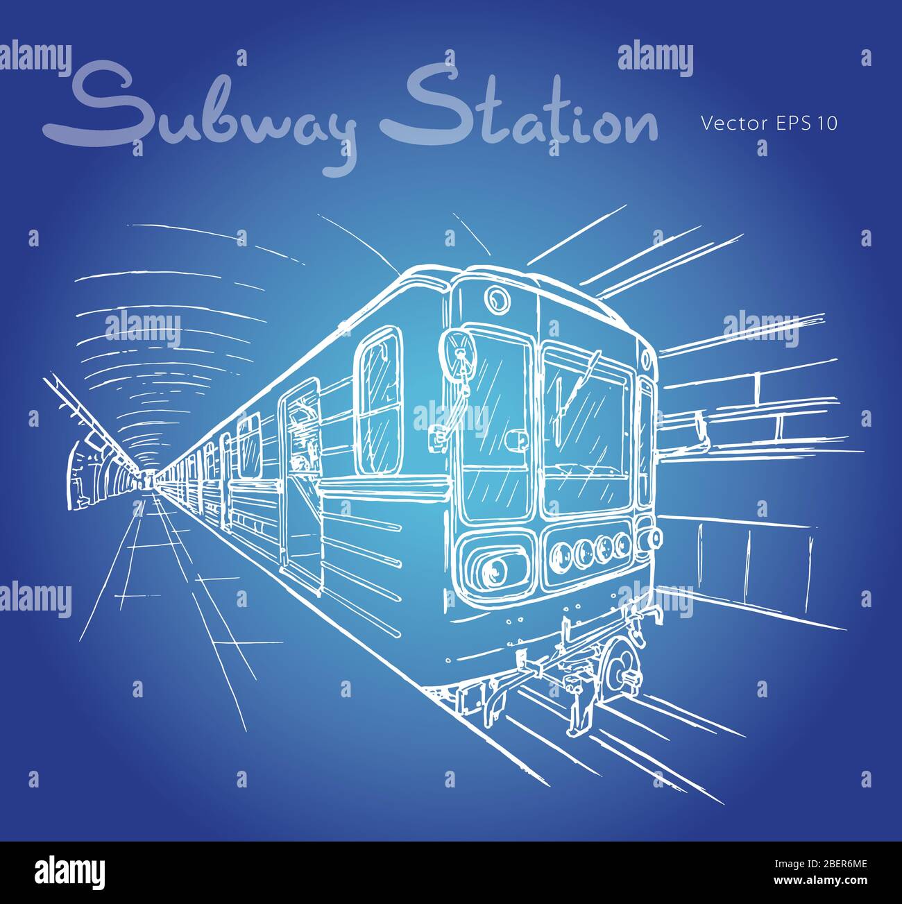 Croquis dessinés à la main, de la station de métro illustration Illustration de Vecteur