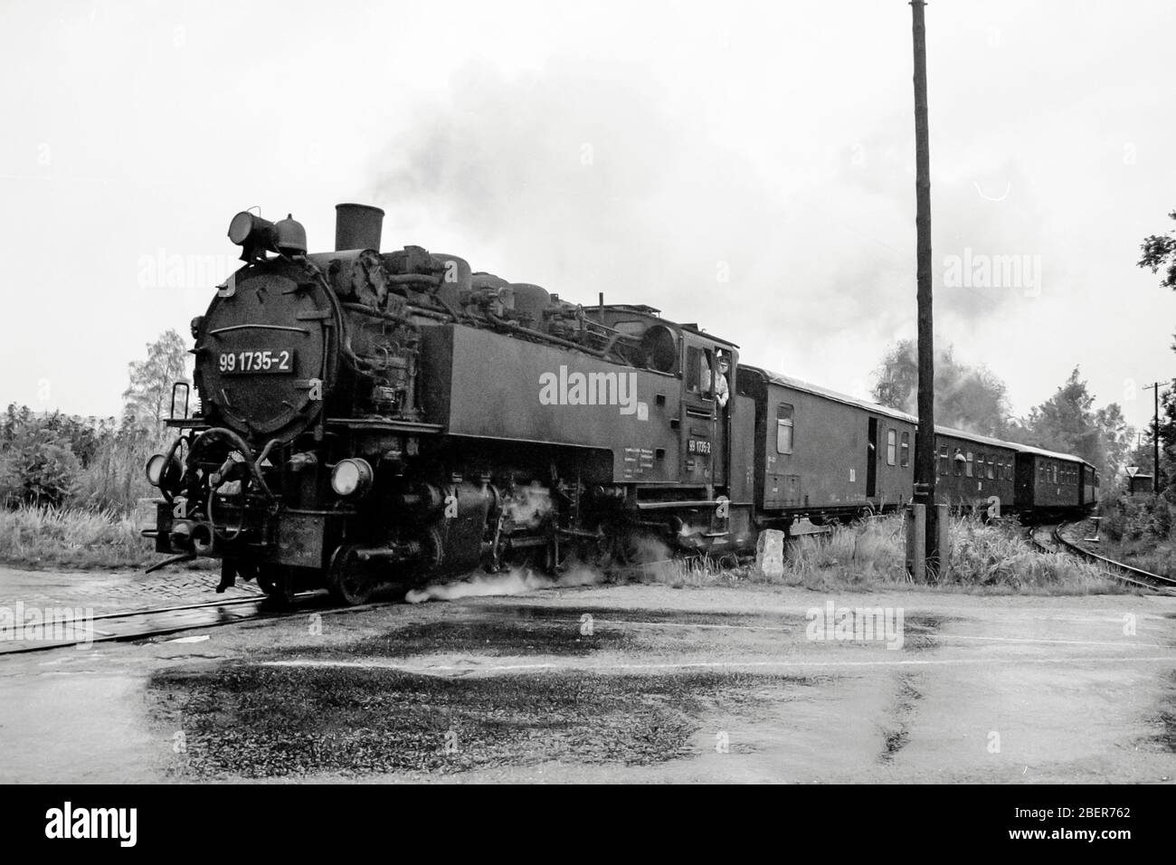 Un train à vapeur sur le chemin de fer étroit Zittau en 1990 Banque D'Images