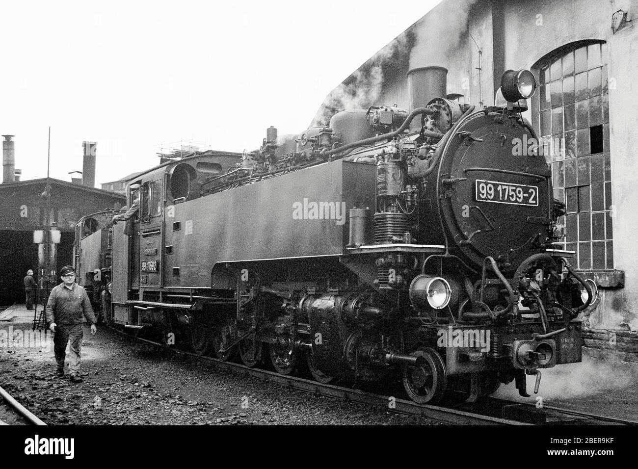 Un train à vapeur sur le chemin de fer étroit Zittau en 1990 Banque D'Images