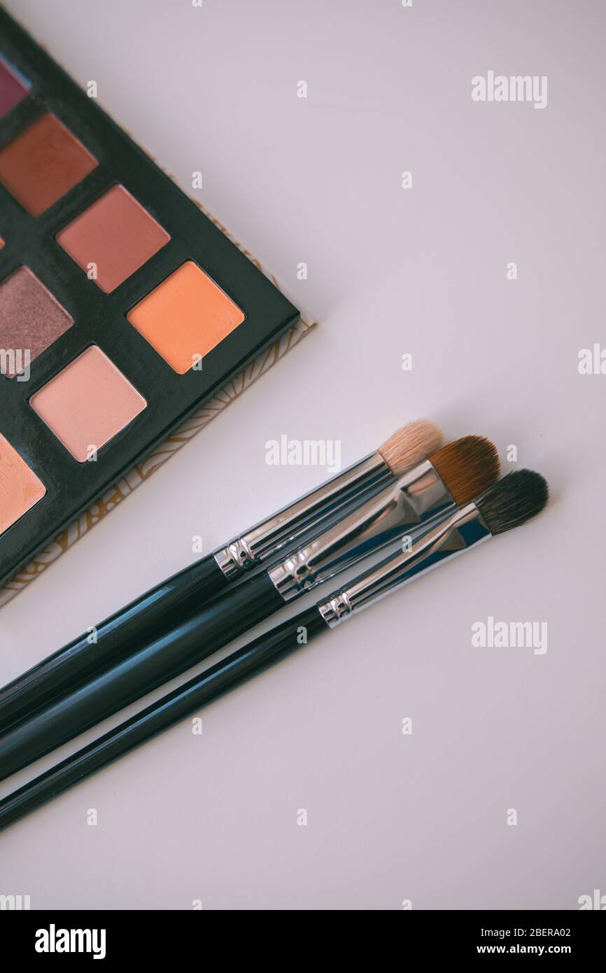 Cosmétiques de maquillage instruments de fond et cosmétiques de beauté, produits et cosmétiques pour le visage paquet rouge à lèvres, eyeliner, correcteur, mascara, bâton d'ombre pour les yeux et h Banque D'Images