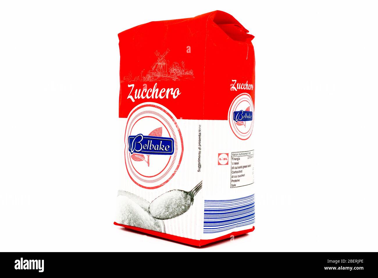 Sucre Belbake vendu par la chaîne de supermarchés LIDL Banque D'Images