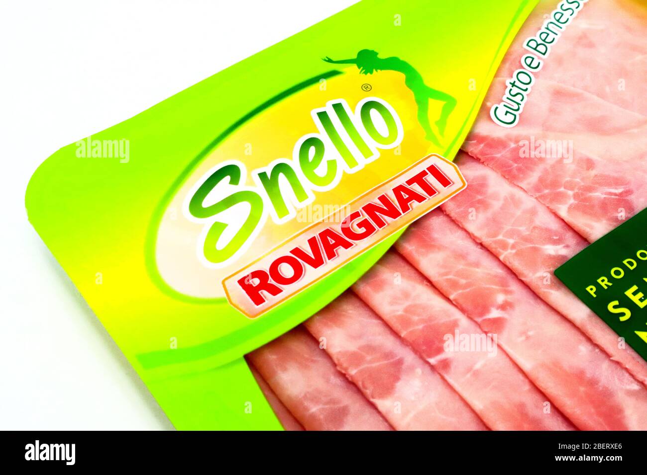 ROVAGNATI Snello JAMBON italien presliqué dans plateau préemballé Banque D'Images