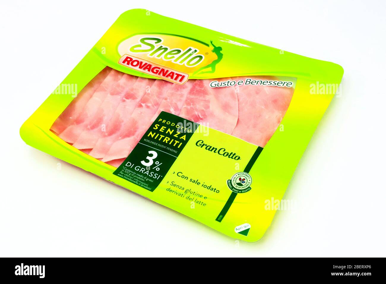 ROVAGNATI Snello JAMBON italien presliqué dans plateau préemballé Banque D'Images