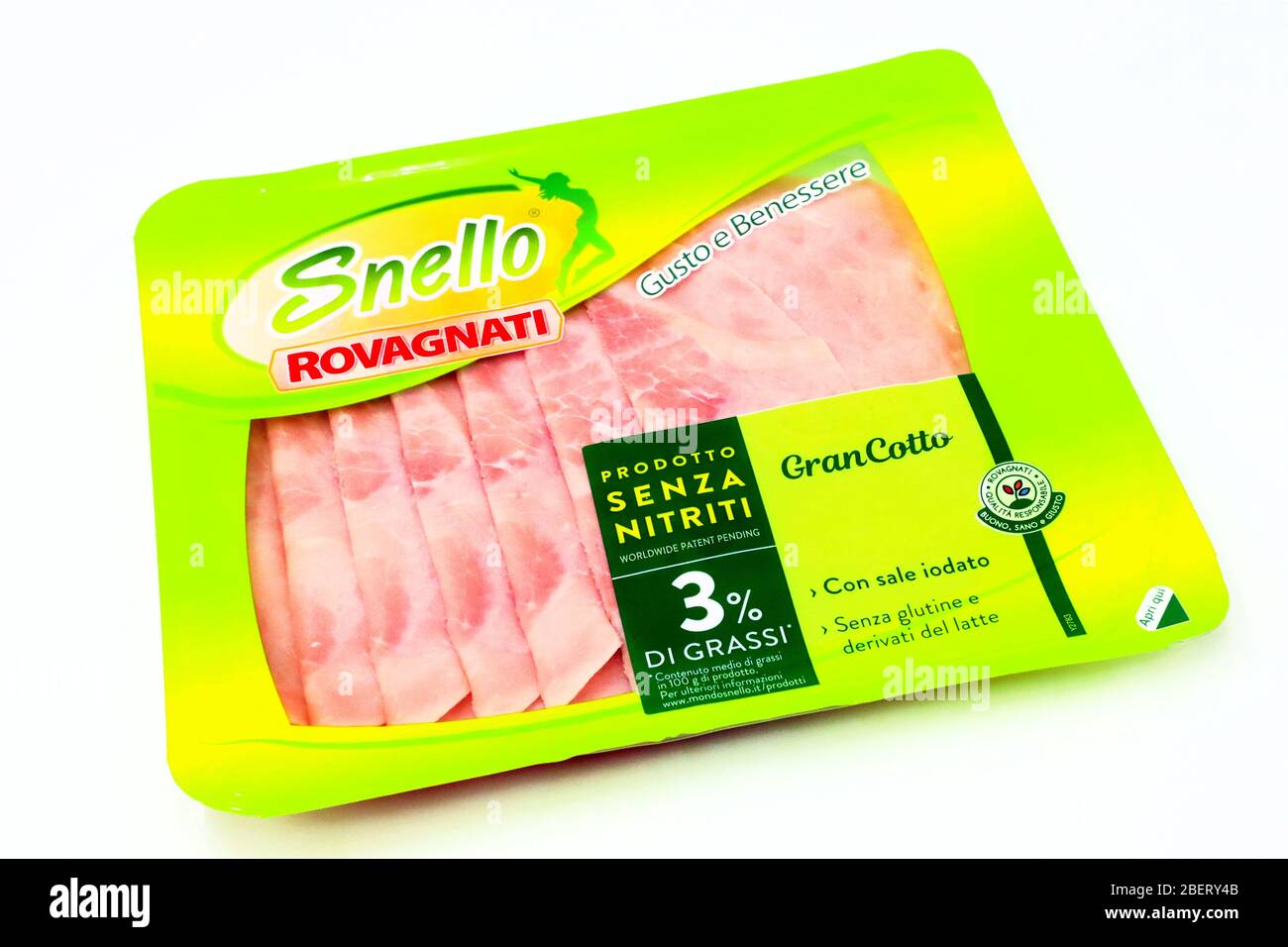 ROVAGNATI Snello JAMBON italien presliqué dans plateau préemballé Banque D'Images