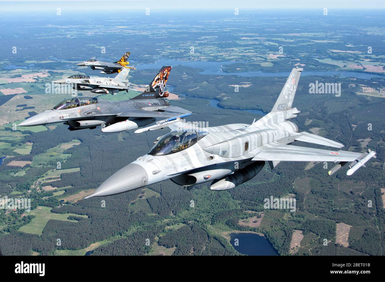 Aviation polonaise F-16 pendant l'exercice OTAN Tiger Meet Banque D'Images