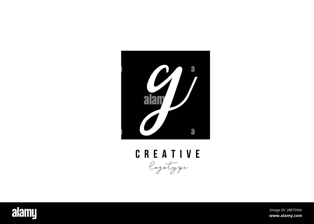 G simple lettre carrée noire et blanche lettre logo icône design pour les affaires et la société Illustration de Vecteur