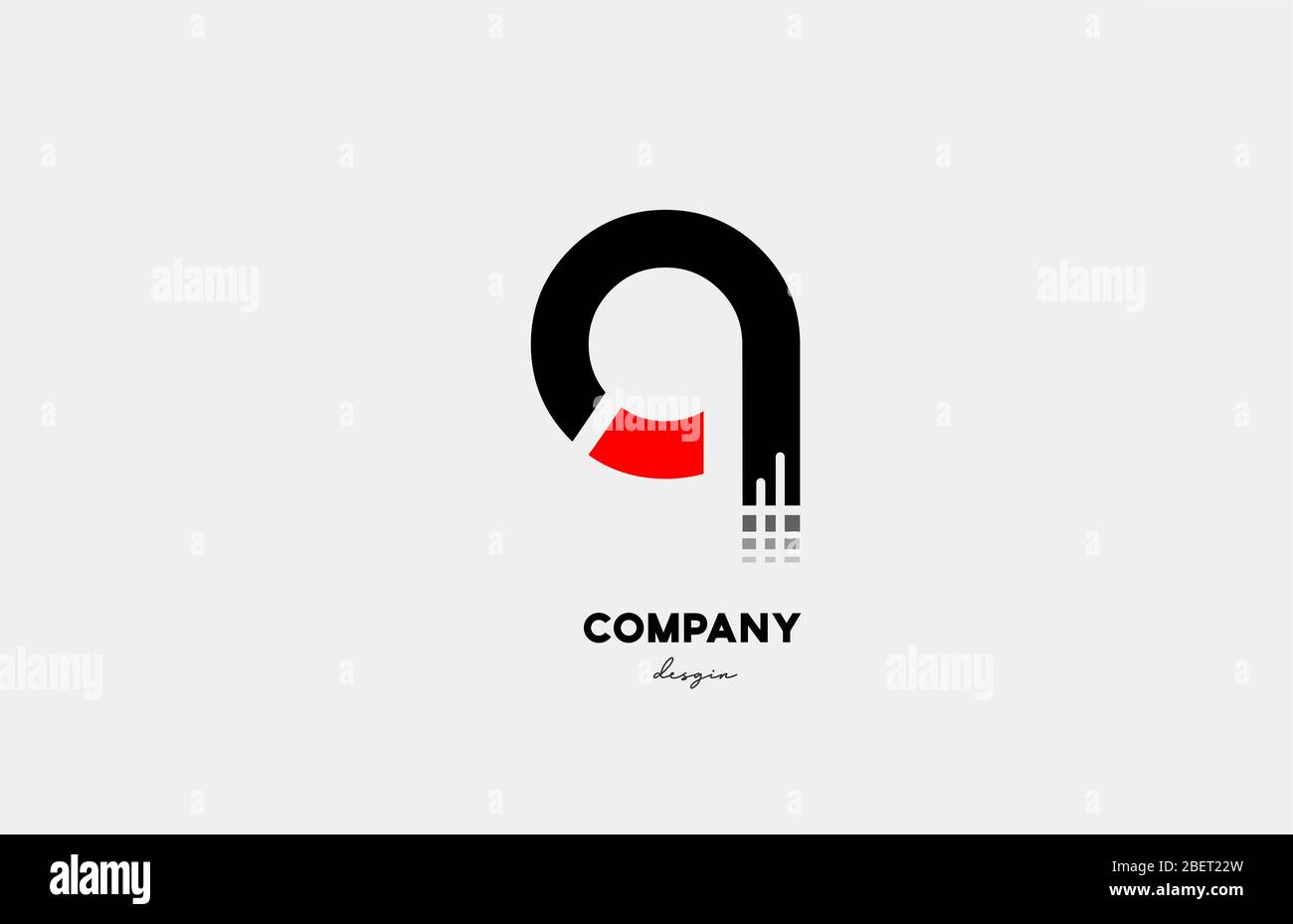 Logo en forme de lettre Q en rouge noir pour les entreprises et les entreprises. Adapté à la technologie multimédia ou au logo technique Illustration de Vecteur