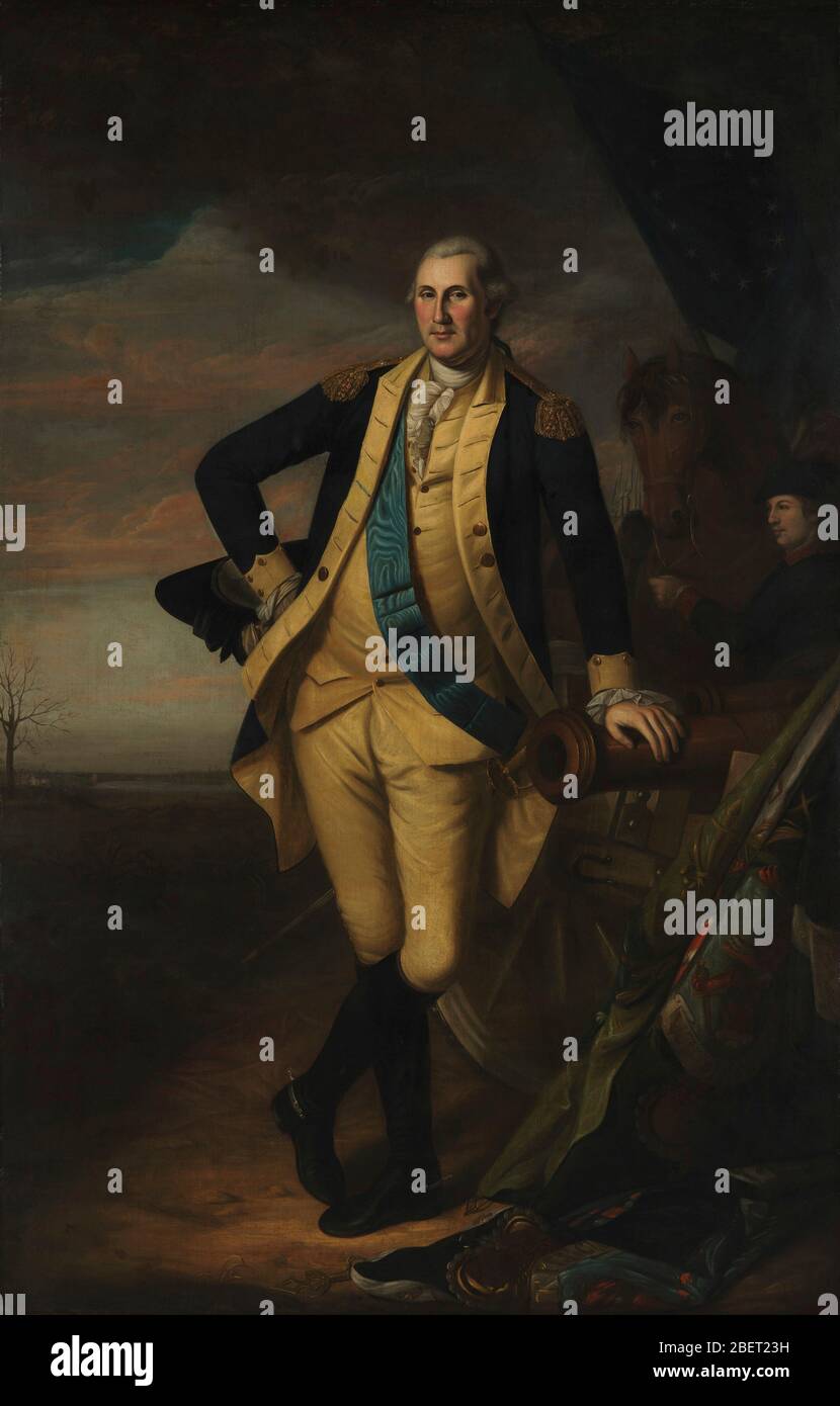 Portrait complet de George Washington après la bataille de Princeton. Banque D'Images