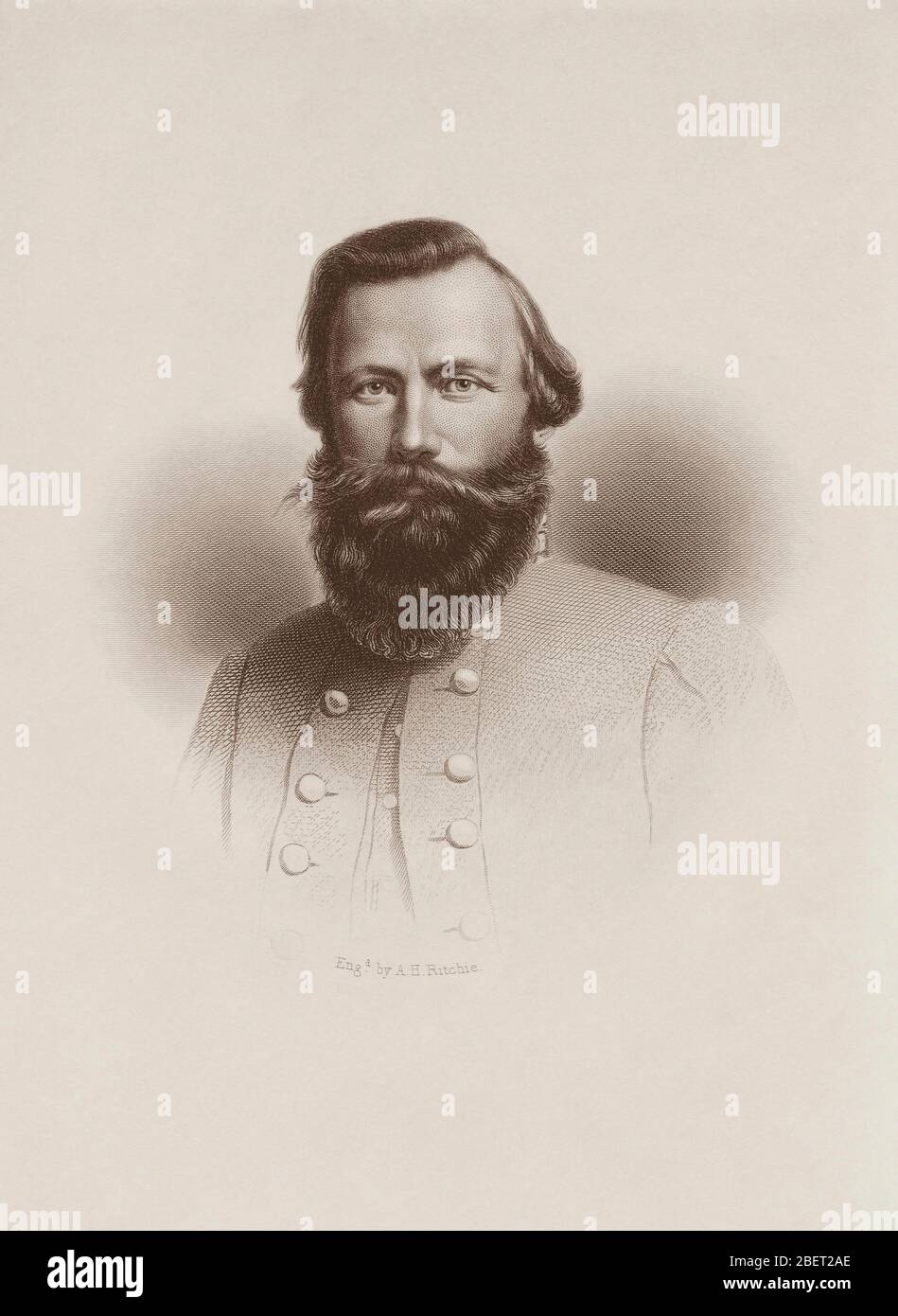 Portrait de James Ewell Brown Stuart, général de l'Armée des États fédérés. Banque D'Images