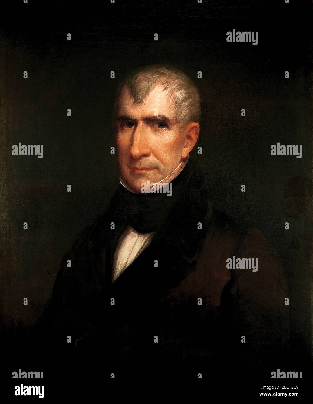 Portrait présidentiel américain de William Henry Harrison, 9ème président américain. Banque D'Images