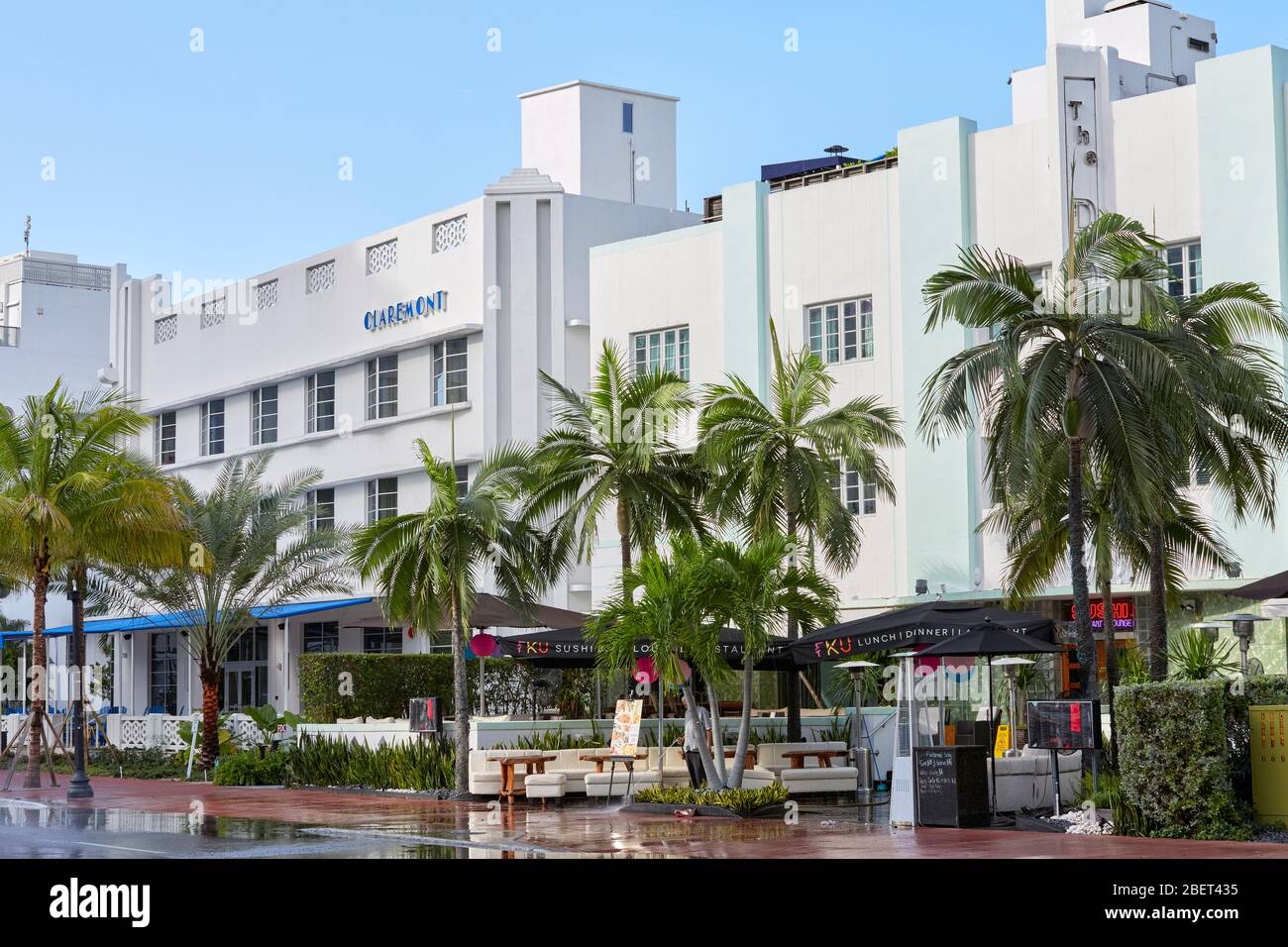 Le Premier Hotel Claremont sur Collins Ave à South Beach, Miami, Floride, États-Unis Banque D'Images
