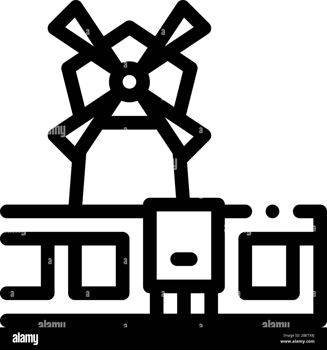 illustration du vecteur d'icône des moulins à vent français Illustration de Vecteur