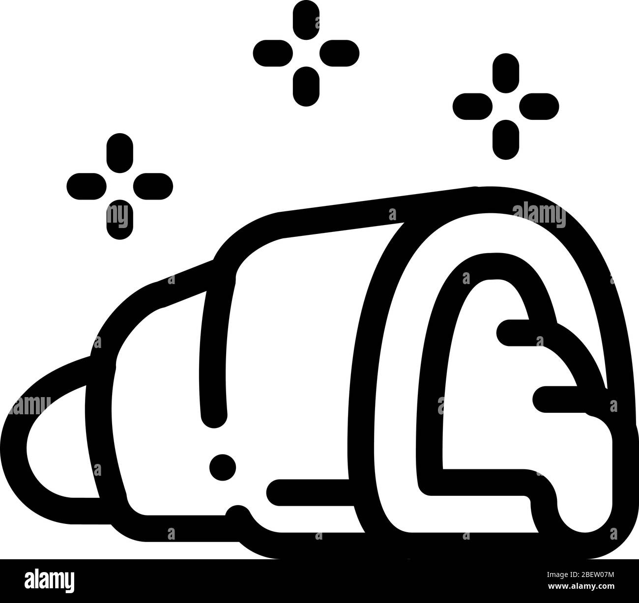 illustration du contour vectoriel de l'icône croissant farci Illustration de Vecteur