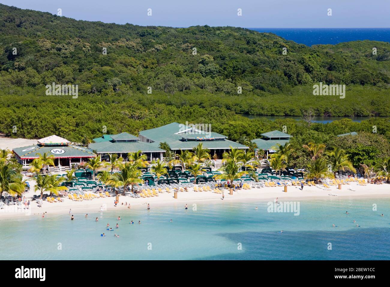 Plage de Mohogany, île de Roatan, Honduras, Amérique centrale Banque D'Images