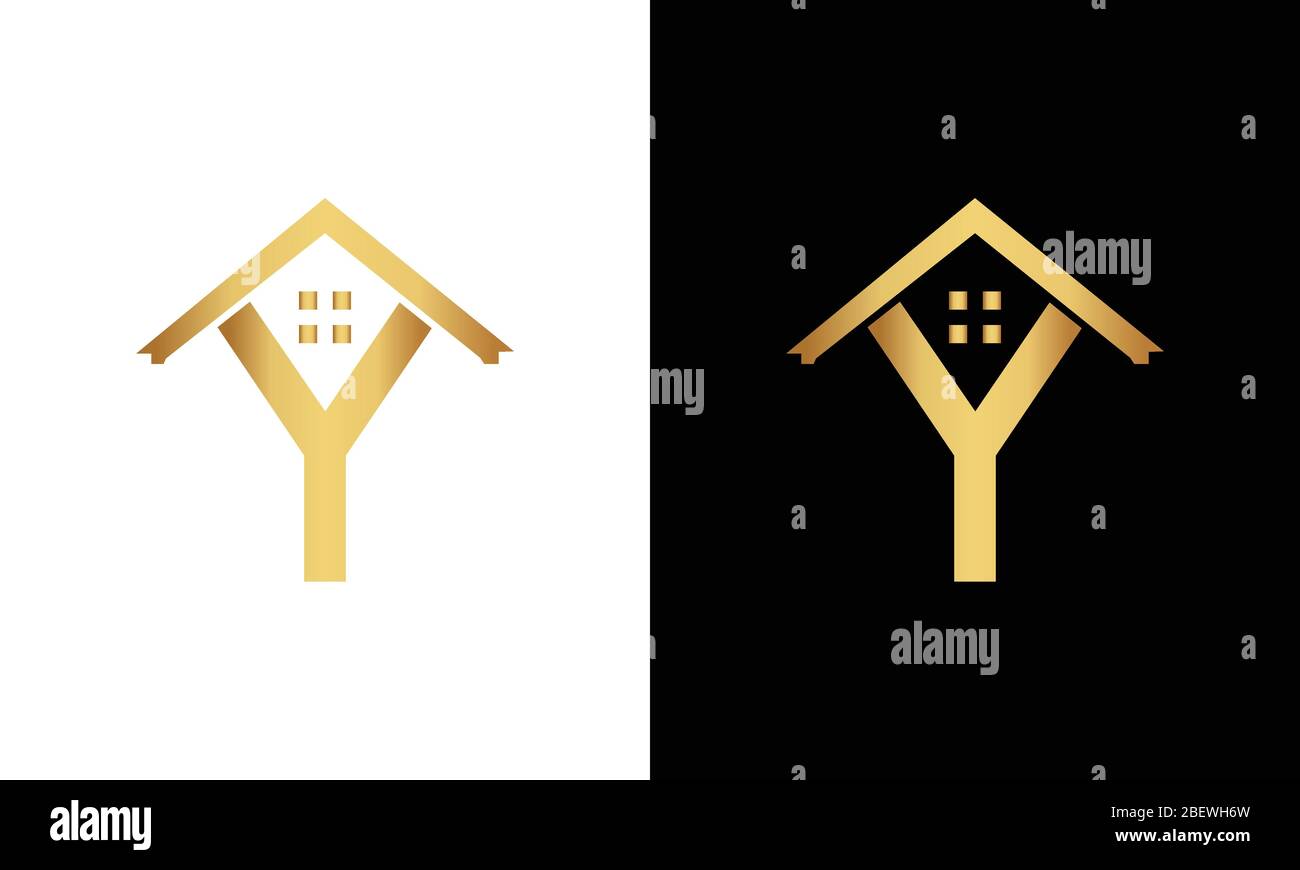 Lettre y logo de forme de toit. Logo immobilier. Illustration de Vecteur
