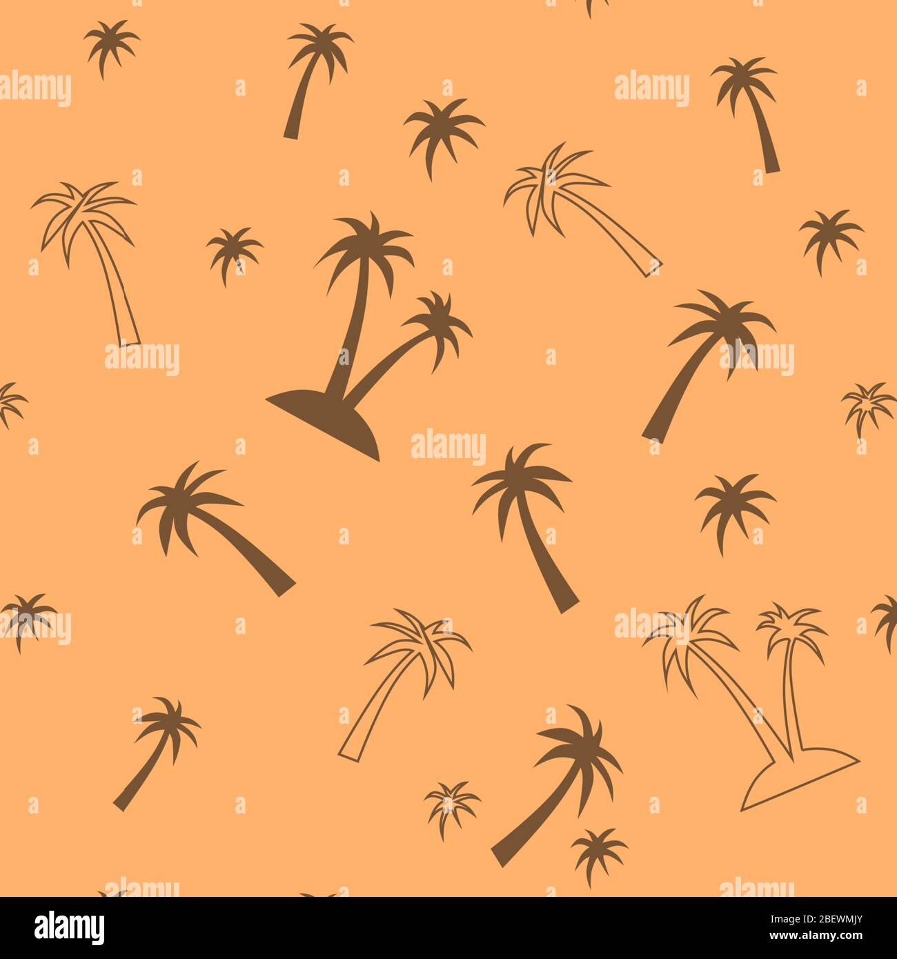 Motif sans couture avec palmiers. Papier peint tropical exotique pour l'été. Affiche noire et blanche. Fond floral. Motif été Banque D'Images