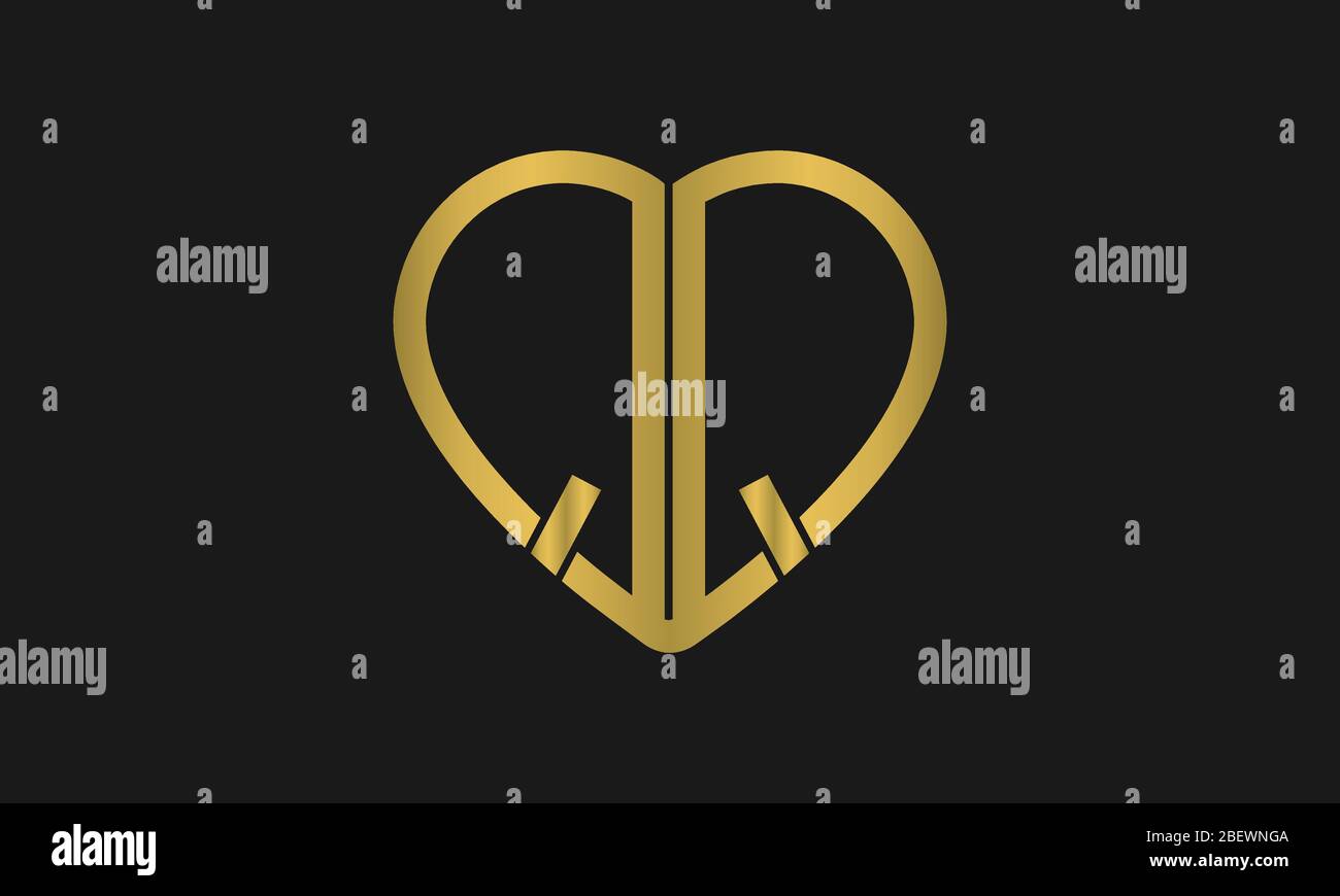 Lettre en forme de coeur Q ou lettre QQ logo emblématique design, logo pour l'invitation de mariage, nom de mariage et nom d'entreprise. Illustration de Vecteur
