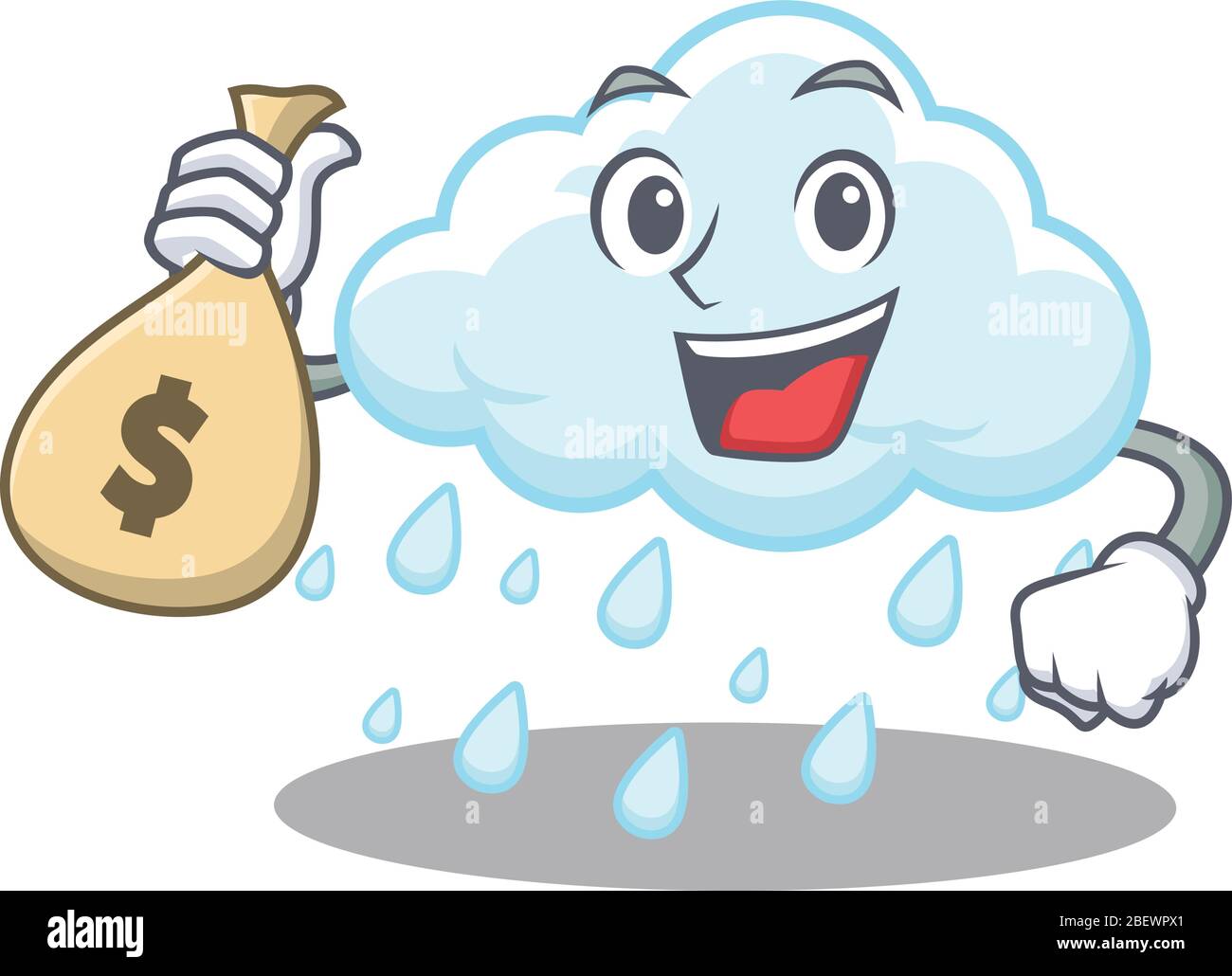 Le motif cartoon pluie très nuageux contient des sacs d'argent Image  Vectorielle Stock - Alamy