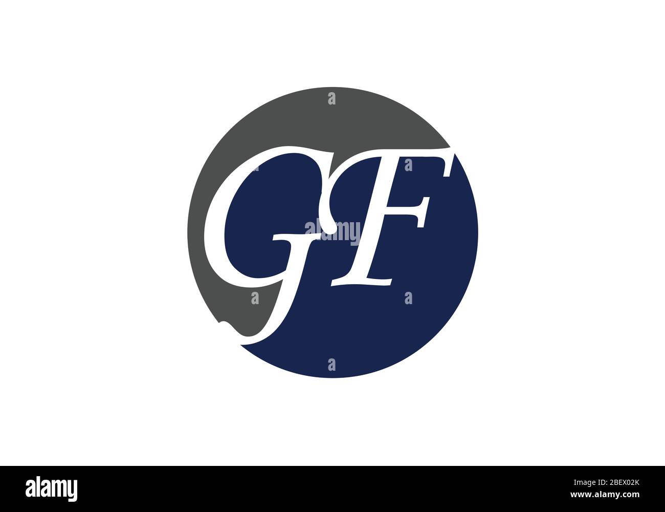 Modèle vectoriel de conception de logo G F lettre de monogramme initial. Logo GF Letter Illustration de Vecteur