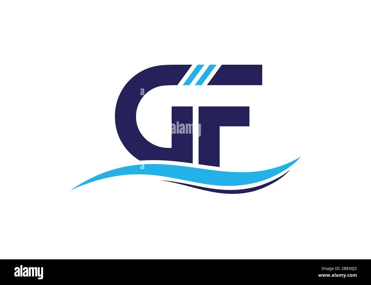 Modèle vectoriel de conception de logo G F lettre de monogramme initial. Logo GF Letter Illustration de Vecteur