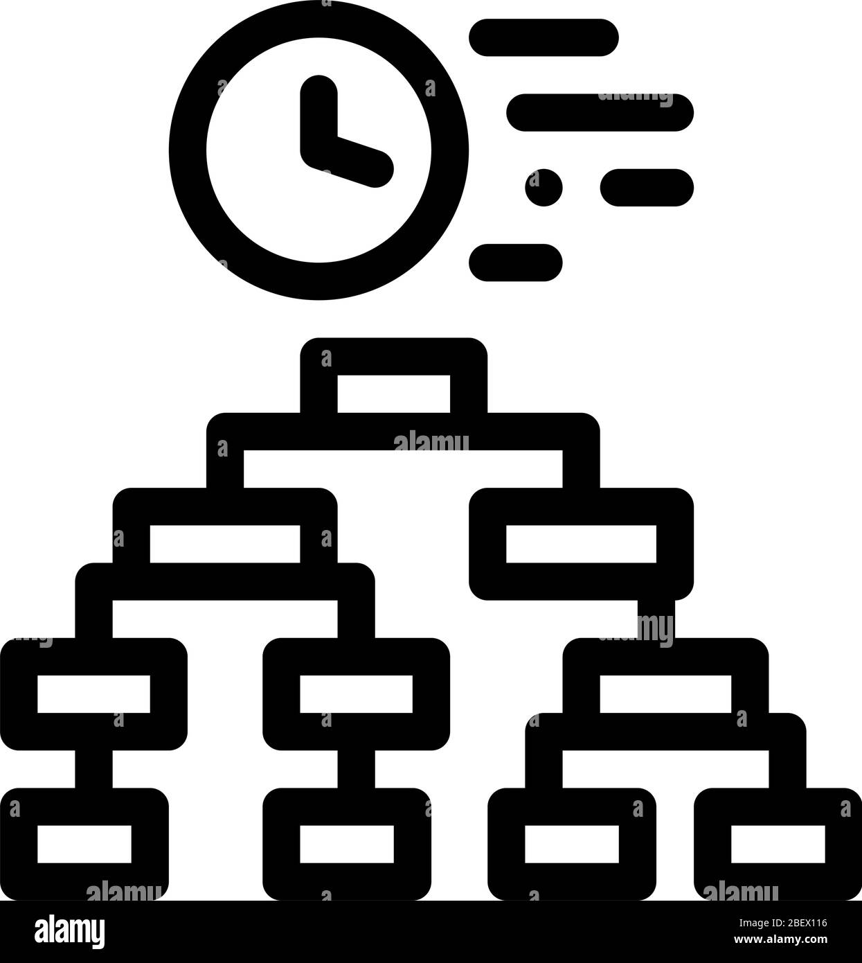 illustration du contour vectoriel de l'icône de l'algorithme temporel Illustration de Vecteur