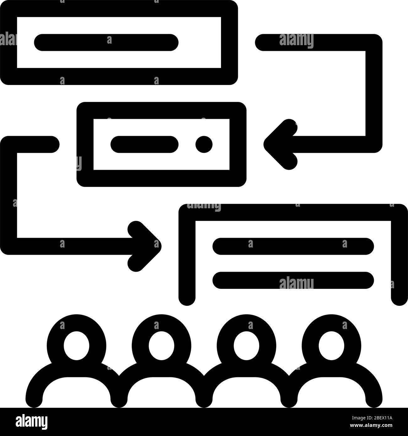 remplacement des composants de l'illustration du contour vectoriel de l'icône d'algorithme Illustration de Vecteur