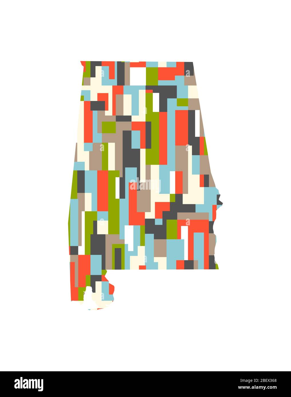 Carte de motif rectangulaire abstrait d'état Alabama. Illustration de Vector Design Illustration de Vecteur