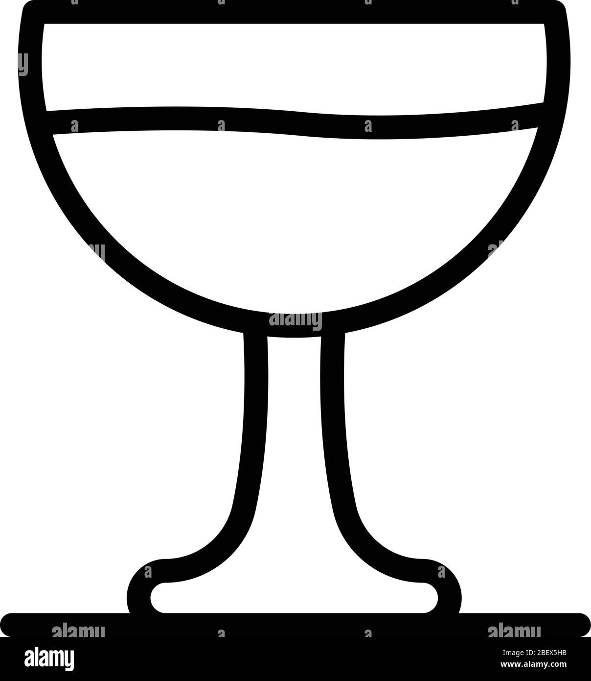 Icône en verre soucoupe, style contour Illustration de Vecteur