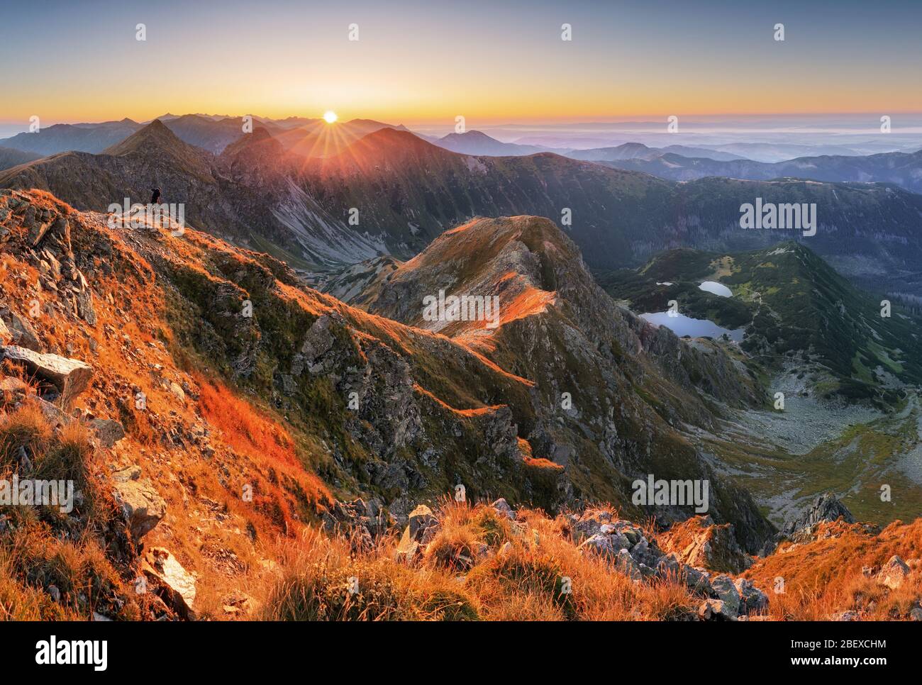 Vue panoramique sur l'ouest de pointe de Rohac Tatras ou panorama Rohace Banque D'Images