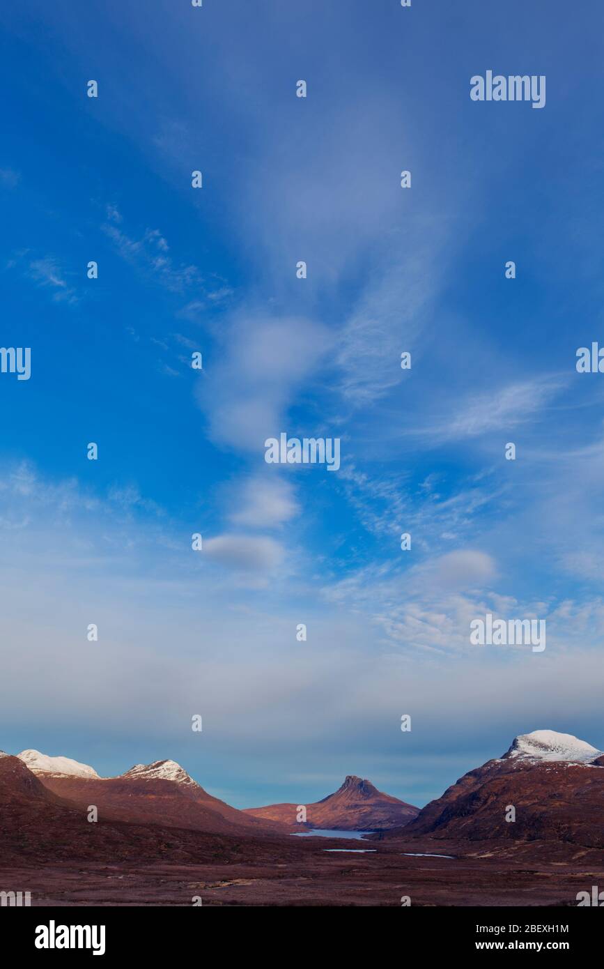 Montagnes d'Inverpolly en mars, Highland Scotland Banque D'Images