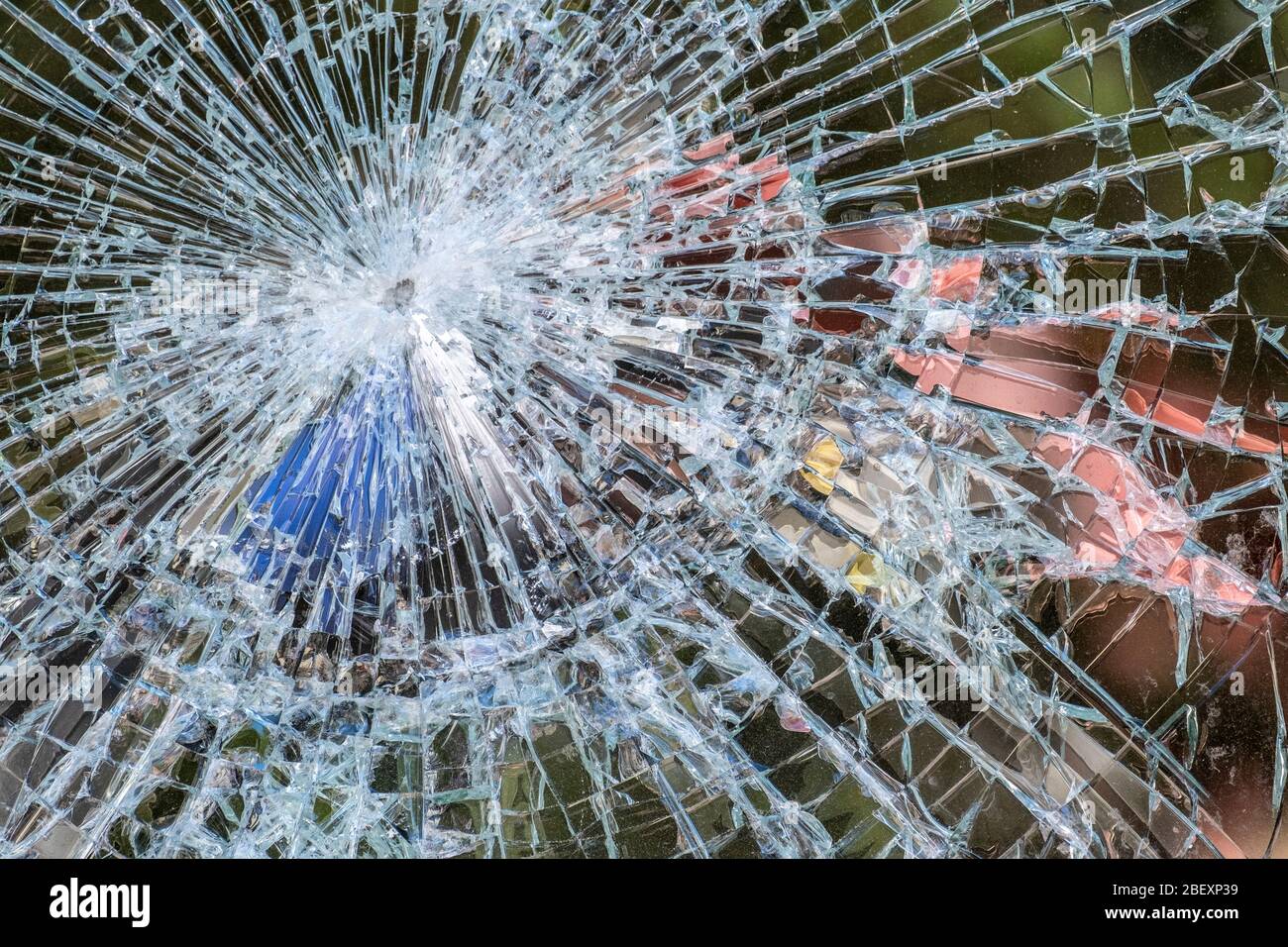 Éclats de verre trempé Banque D'Images