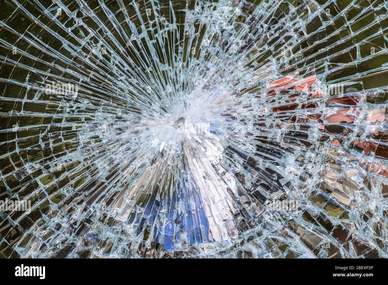 Éclats de verre trempé Banque D'Images