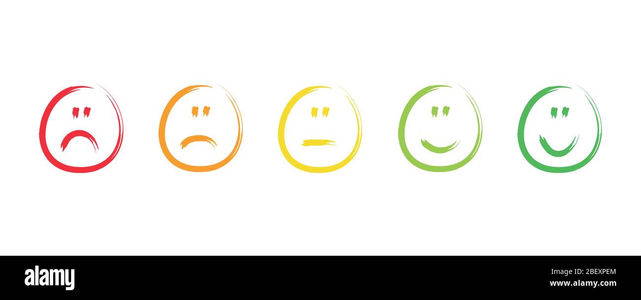 Évaluation tirée à la main satisfaction feedback émotions vecteur illustration EPS10 Illustration de Vecteur