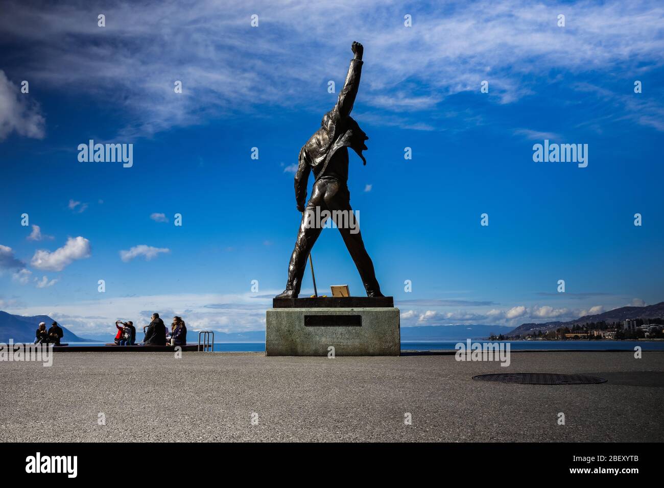 Statue de Freddie Mercury au bord du lac de Montreux, Suisse Banque D'Images