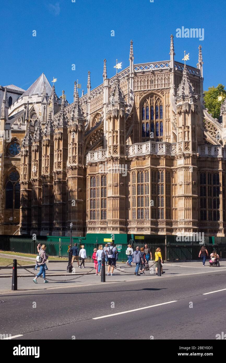 Abbaye de Westminster extrémité est Banque D'Images