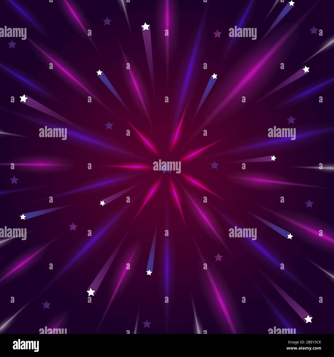 fond bleu et étoiles blanches et rayons rouges. Modèle pour le texte Illustration de Vecteur