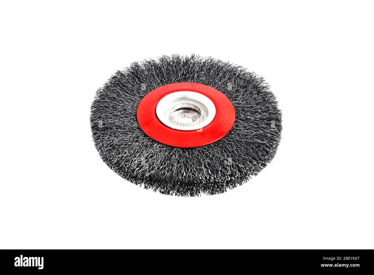 brosse métallique pour le nettoyage mécanique de l'isolant métallique de gros plan Banque D'Images