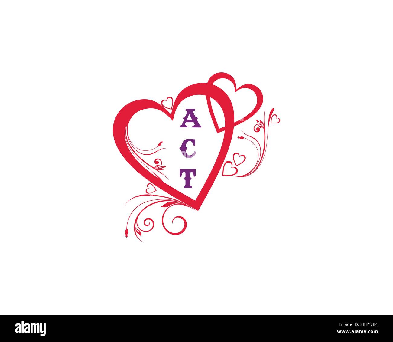 Logo Love A T C Letter. Illustration de Vecteur