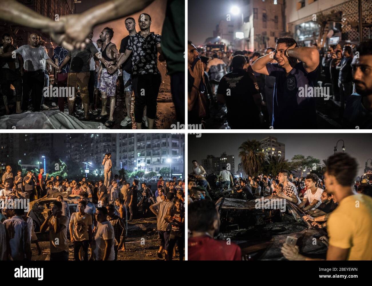 Kairo, Egypte. 05 août 2019. World Press photo 2020, catégorie 'NOUVELLES DU POT - TROISIÈME PRIX, HISTOIRES': Les images montrent la situation après l'explosion près de l'institut de recherche sur le cancer. Au moins 20 personnes sont mortes et au moins 47 autres ont été blessées dans l'attaque terroriste, que le gouvernement égyptien accuse le mouvement islamiste de Hadm d'avoir commis. Crédit Wi : dpa/Alay Live News Banque D'Images