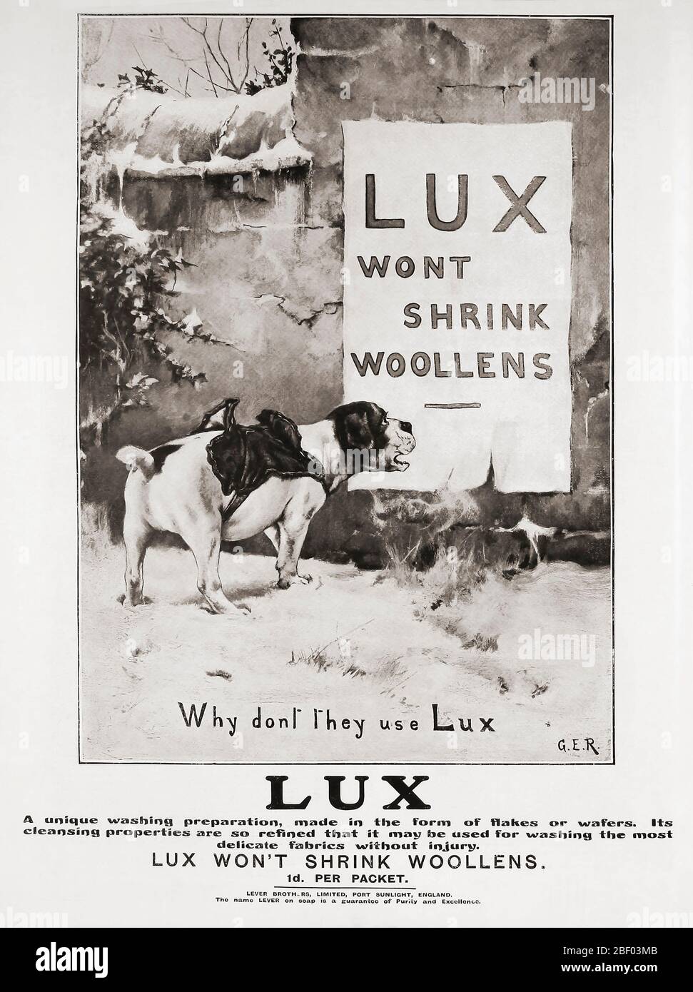 Annontisemet pour Lux SOAP dans une édition 1907 du Graphic, un journal illustré hebdomadaire, publié à Londres de 1869 à 1932. Banque D'Images