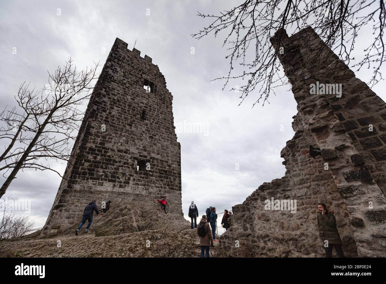 Colline de Drachenfels - 2 mars 2019 : ruines du château Banque D'Images
