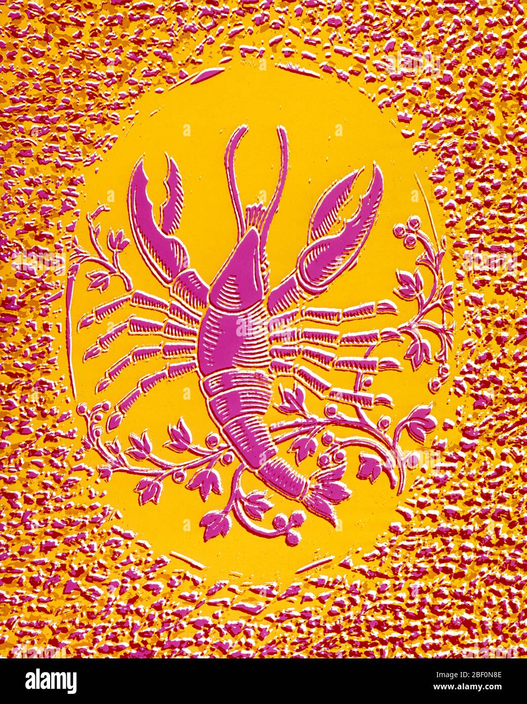 CANCER DES ANNÉES 1960 LE HOMARD DE CRABE QUATRIÈME SIGNE DE L'ÉLÉMENT ZODIAQUE DE L'EAU GOUVERNÉE PAR LA LUNE LA PLUS BRILLANTE STAR AL TARF - KA3076 PHT001 REPRÉSENTATION DU HARS Banque D'Images