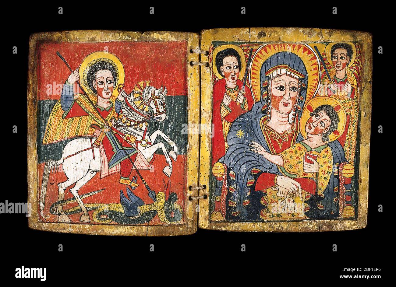 Éthiopien orthodoxe; Ethiopie; fin du XVIIe siècle; Distemper et gesso sur bois; H x l x P: 19,8 x 33,6 x 2,1 cm (7 13/16 x 13 1/4 x 13/16 po) Banque D'Images